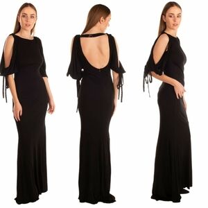 BADGLEY MISCHKA Dress‎ Gown Sequin Formal Wedding Evening Trumpet 4 SMALL Luxury